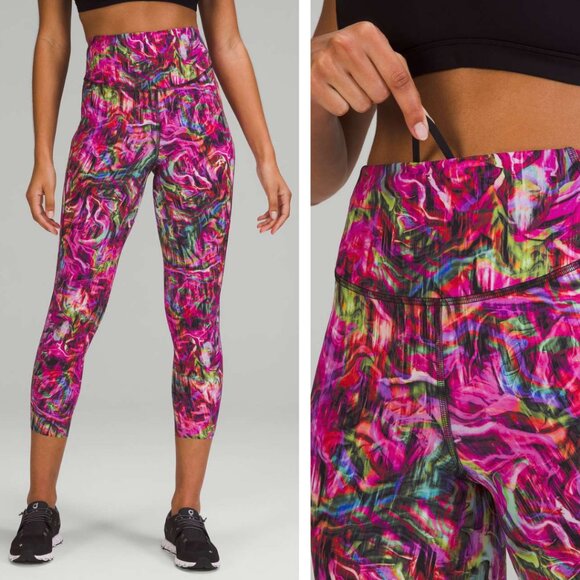 Lululemon Base Pace High-Rise Running Tight 25" In Hyper Flow Pink Multi Size 2 - Picture 1 of 7